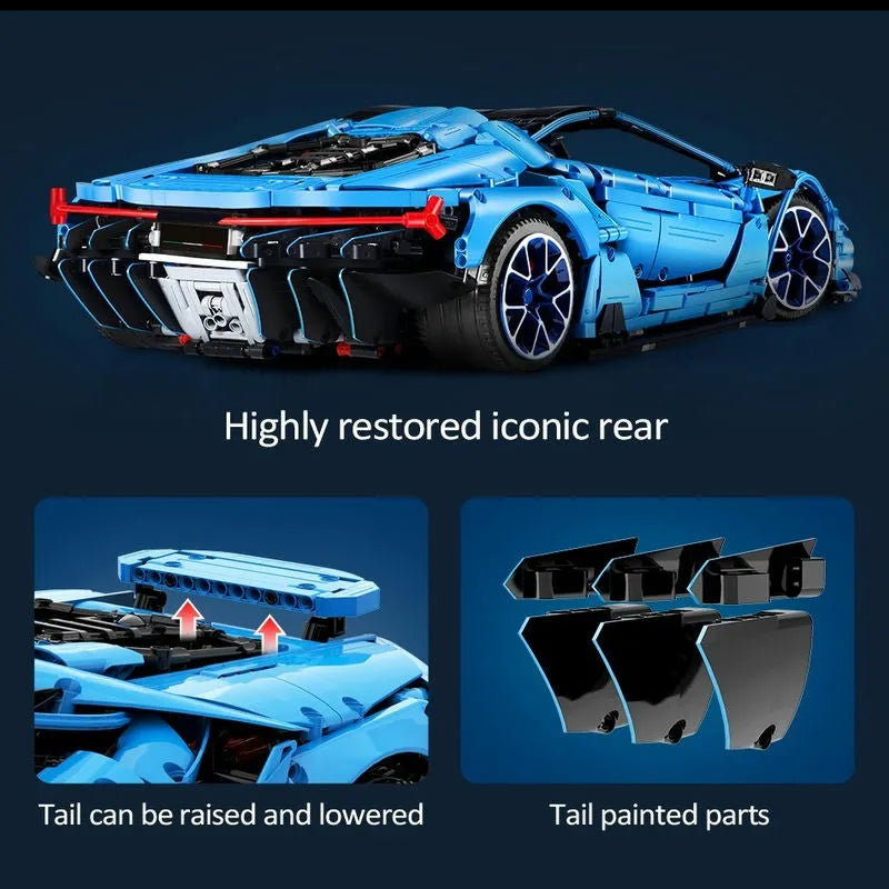Cada MOC Motorized Building Block Set: Lambo Centenario Hypercar Sports Car, Model C61041