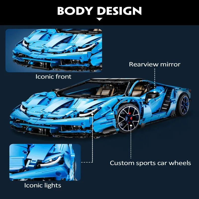 Cada MOC Motorized Building Block Set: Lambo Centenario Hypercar Sports Car, Model C61041