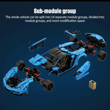 Cada MOC Motorized Building Block Set: Lambo Centenario Hypercar Sports Car, Model C61041