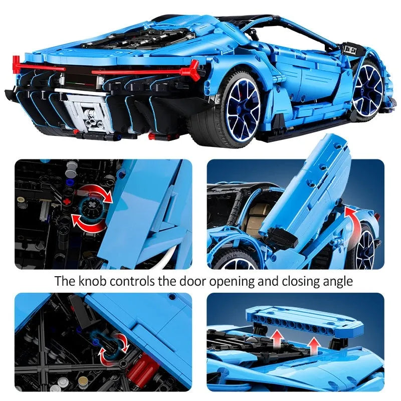Cada MOC Motorized Building Block Set: Lambo Centenario Hypercar Sports Car, Model C61041