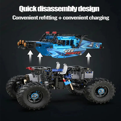 Cada MOC Motorized Building Block Set: RC MOC APP Off-Road Monster Buggy, Model C61008