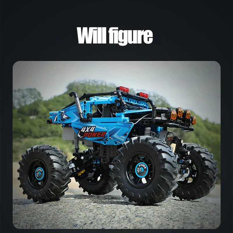 Cada MOC Motorized Building Block Set: RC MOC APP Off-Road Monster Buggy, Model C61008