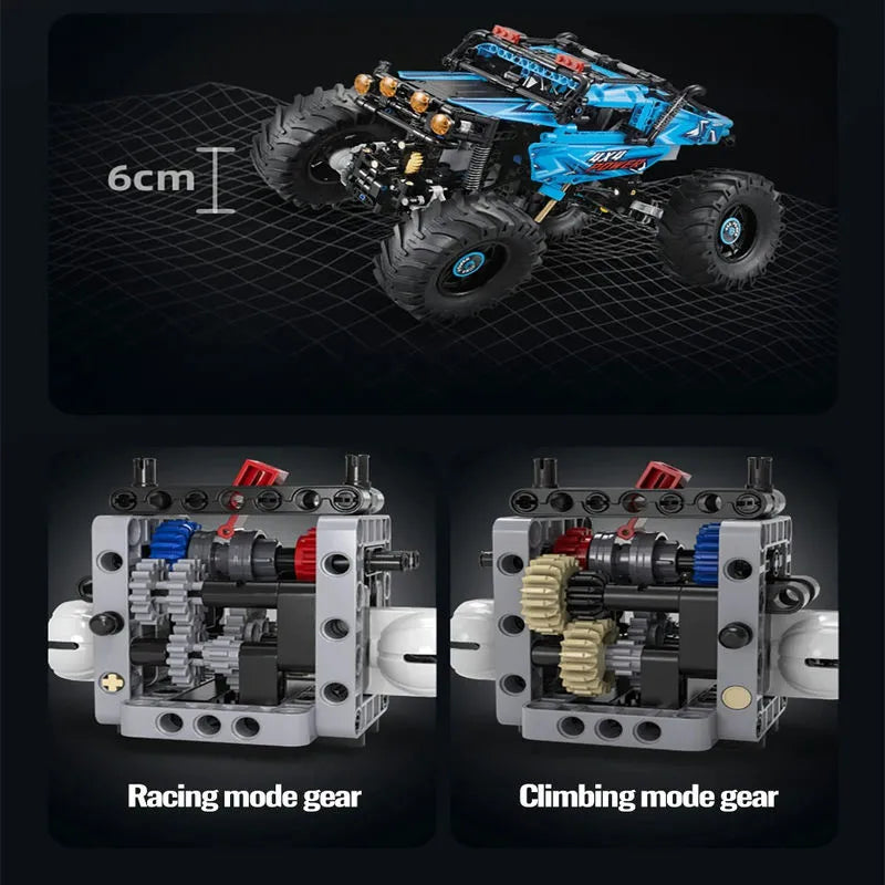 Cada MOC Motorized Building Block Set: RC MOC APP Off-Road Monster Buggy, Model C61008