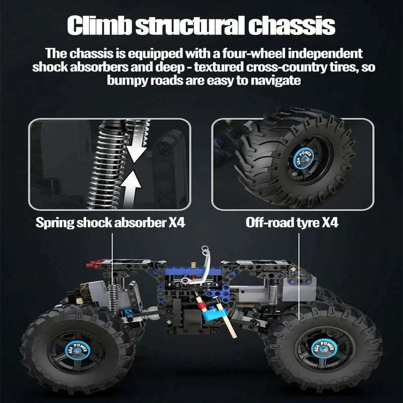 Cada MOC Motorized Building Block Set: RC MOC APP Off-Road Monster Buggy, Model C61008