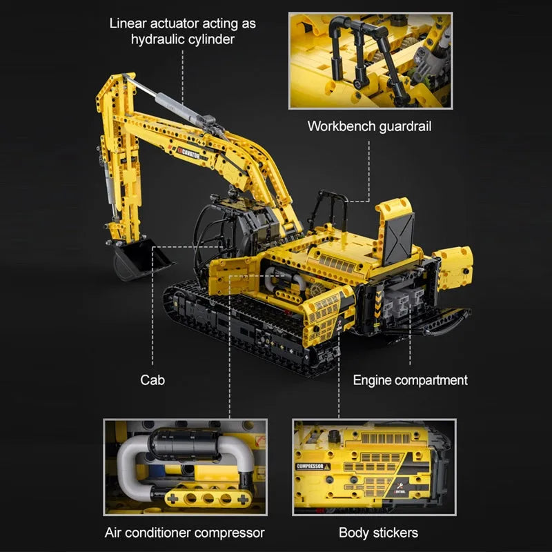 Cada Building Block Set: RC Motorized Functional Excavator, Model C61082PF