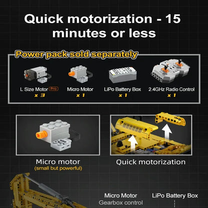 Cada Building Block Set: RC Motorized Functional Excavator, Model C61082PF