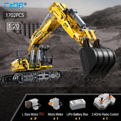Cada Building Block Set: RC Motorized Functional Excavator, Model C61082PF