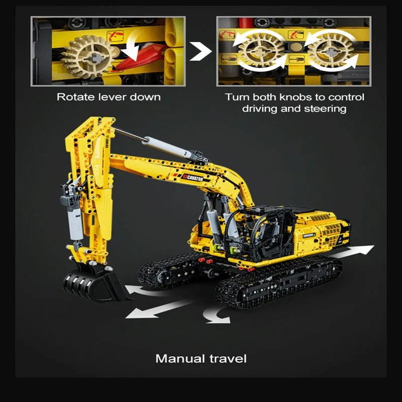 Cada Building Block Set: RC Motorized Functional Excavator, Model C61082PF
