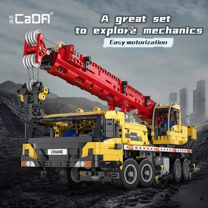 Cada MOC Motorized Building Block Set: Large Mobile Crane Truck, Model C61081
