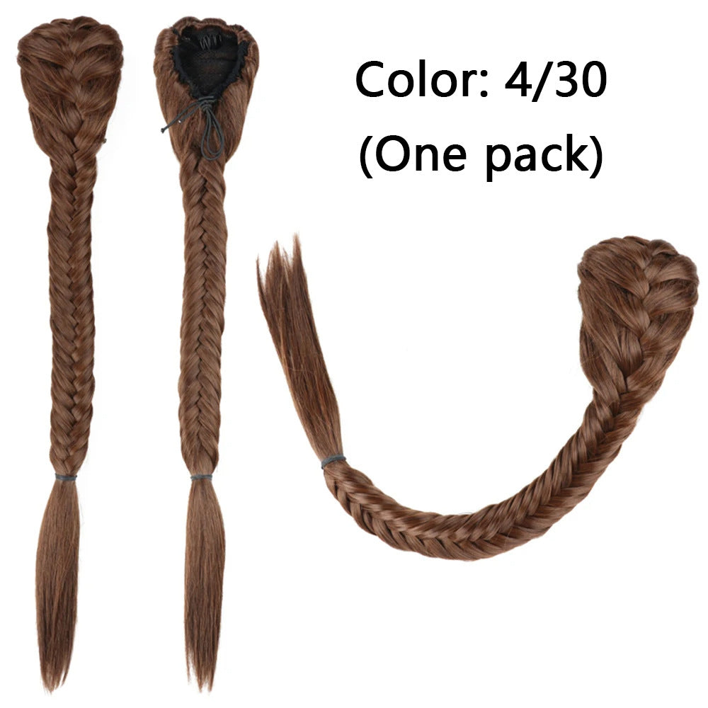 Trilumity Braided Ponytail in 1B, styled detail