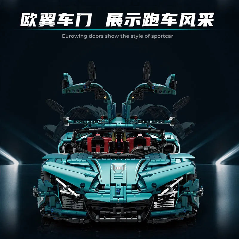 MOC Motorized Building Block Set: 10612 Gumpert Apollo IE Super Racing Car