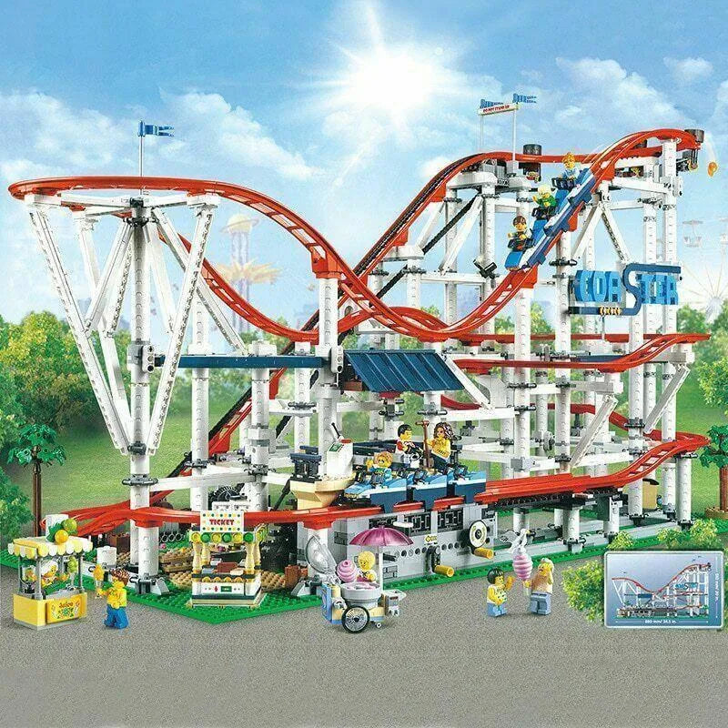 MOC Building Block Set: 15039 Creator Expert Motorized Roller Coaster, Model 15039PF