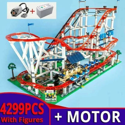MOC Building Block Set: 15039 Creator Expert Motorized Roller Coaster, Model 15039PF