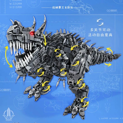 MOC Building Block Set: 66001 Dinosaur Tyrannosaurus Rex Kids, Model QD66001
