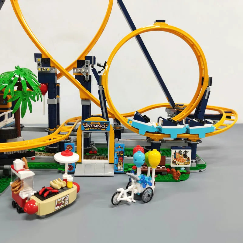 MOC Building Block Set: 66503 Creator Expert Motorized Loop Roller Coaster