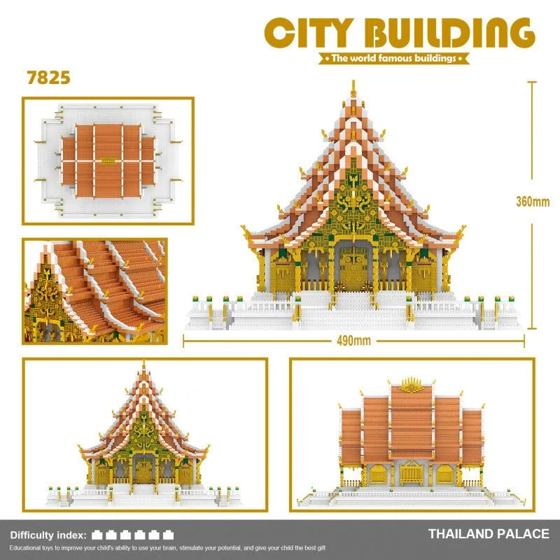 MOC Building Block Set: Thailand Grand Palace, Model 7825ZRK