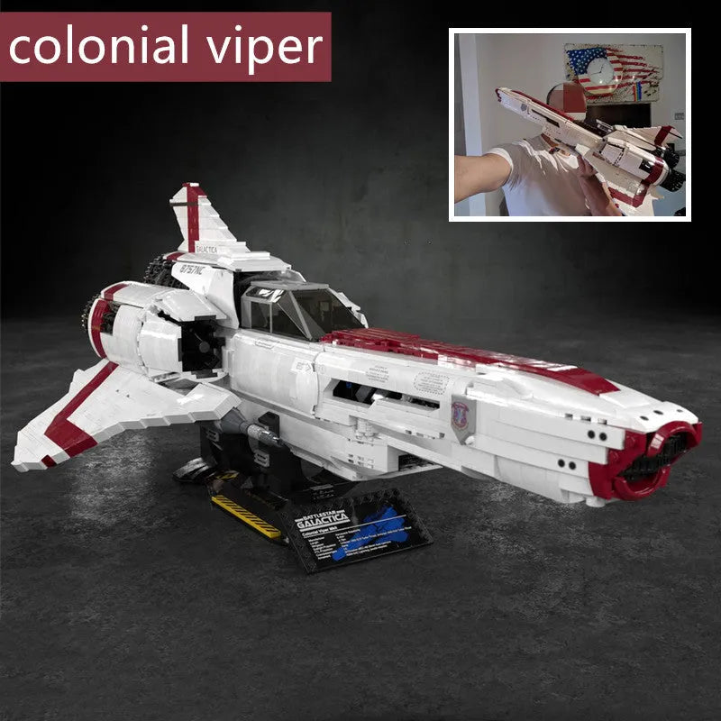 MOC Motorized Building Block Set: Battlestar Galactica Colonial Viper MKII MOC 9424
