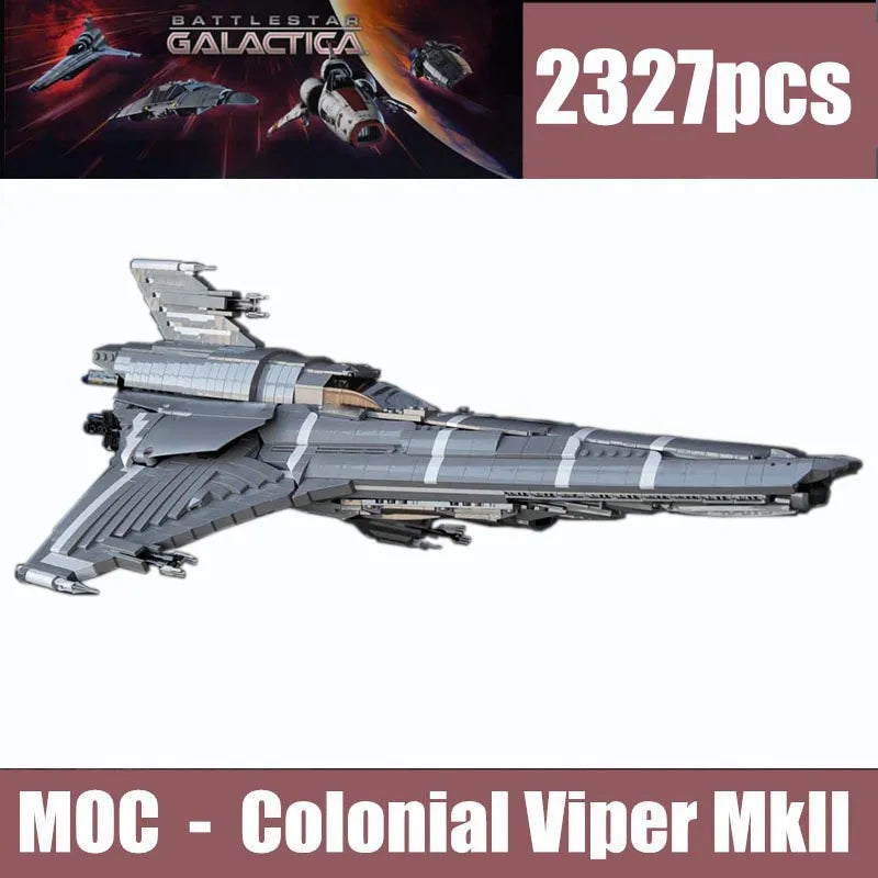 MOC Motorized Building Block Set: Battlestar Galactica UCS Colonial Viper MKII, Model 9424-1