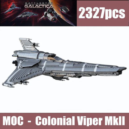 MOC Motorized Building Block Set: Battlestar Galactica UCS Colonial Viper MKII, Model 9424-1