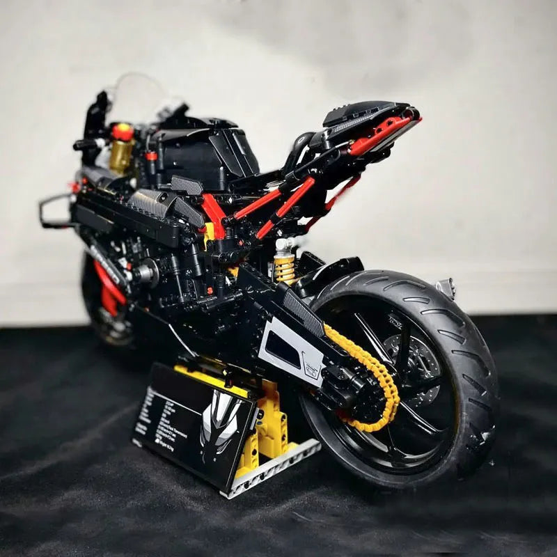 MOC Building Block Set: BMW M1000RR Black Warrior Motorcycle BM002