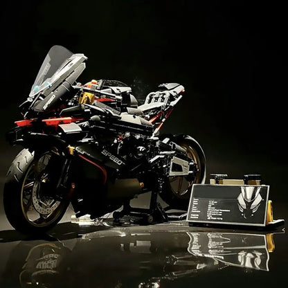 MOC Building Block Set: BMW M1000RR Black Warrior Motorcycle BM002