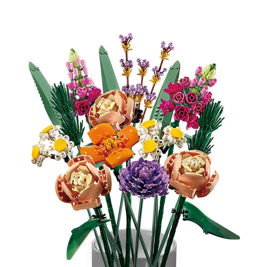 MOC Building Block Set: Bouquet Romantic Love Flower, Model 6039