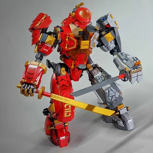 MOC Building Block Set: MOC Ninjago Fire Stone Mech 7182