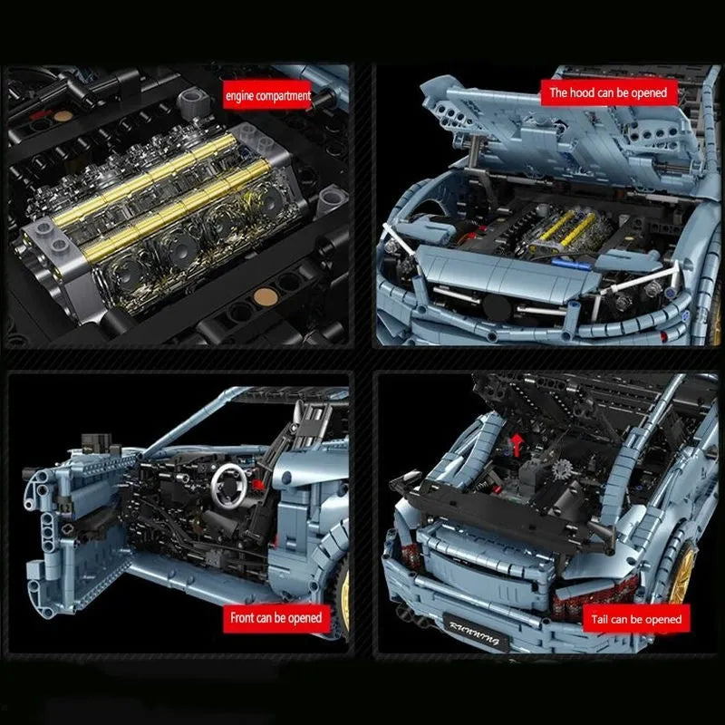 MOC Motorized Building Block Set: C005 Benz C63 AMG Racing Concept Car