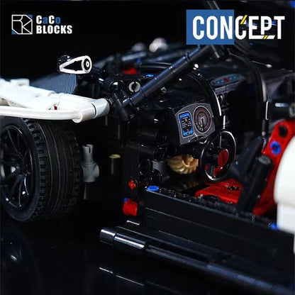 MOC Building Block Set: C017 Motorized RC Concept Pagani Roadster, Model C017PF