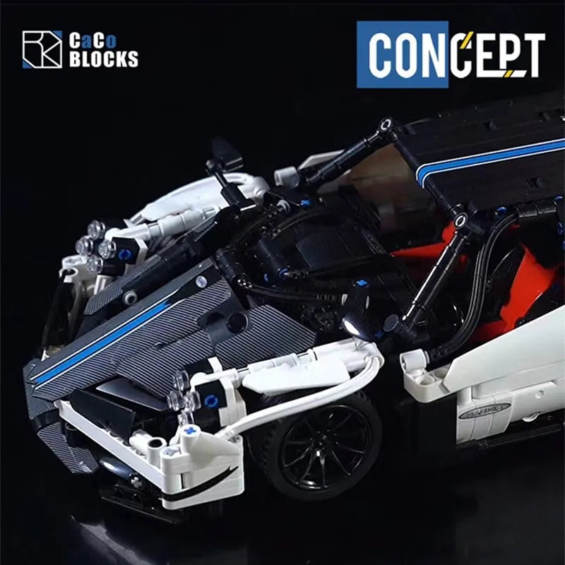 MOC Building Block Set: C017 Motorized RC Concept Pagani Roadster, Model C017PF