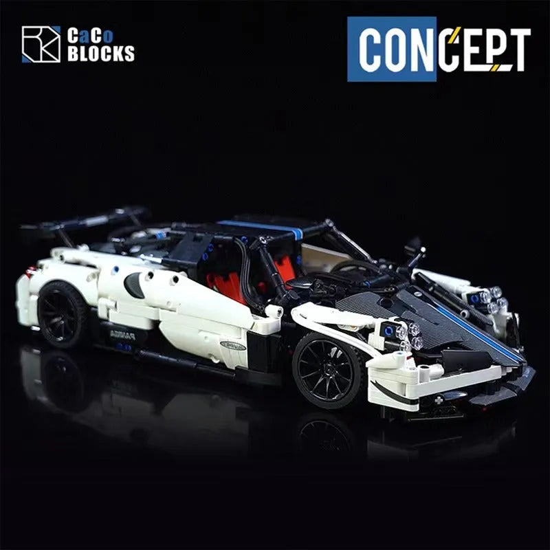 MOC Building Block Set: C017 Motorized RC Concept Pagani Roadster, Model C017PF