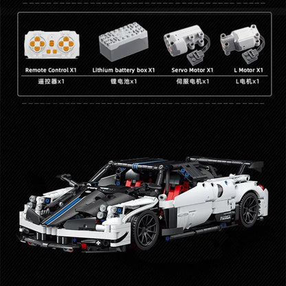 MOC Building Block Set: C017 Motorized RC Concept Pagani Roadster, Model C017PF