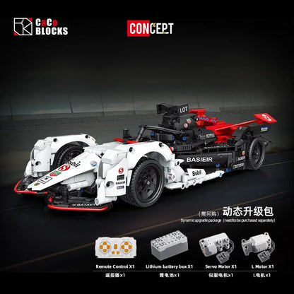 MOC Motorized Building Block Set: C018 Concept RC Formula E Electric Racing Car, Model C018PF
