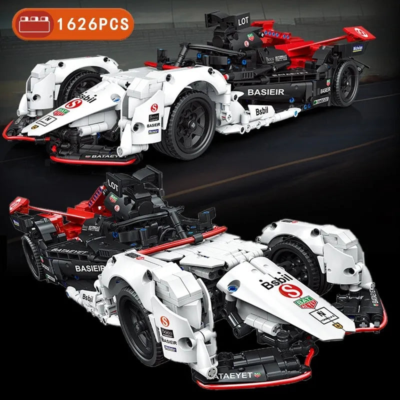MOC Motorized Building Block Set: C018 Concept RC Formula E Electric Racing Car, Model C018PF