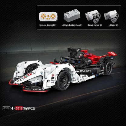 MOC Motorized Building Block Set: C018 Concept RC Formula E Electric Racing Car, Model C018PF