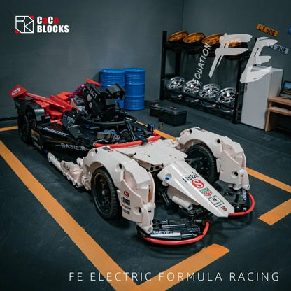 MOC Motorized Building Block Set: C018 Concept RC Formula E Electric Racing Car, Model C018PF