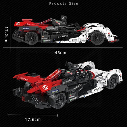 MOC Motorized Building Block Set: C018 Concept RC Formula E Electric Racing Car, Model C018PF