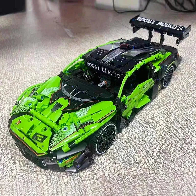 MOC Motorized Building Block Set: C019 Lambo Concept Roadster Sports Car