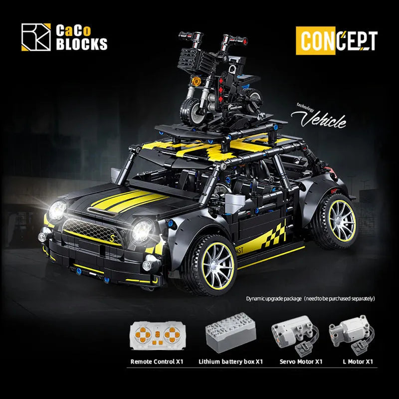MOC Building Block Set: C020 RC Motorized Safety Mini Sports Car F56, Model C020PF