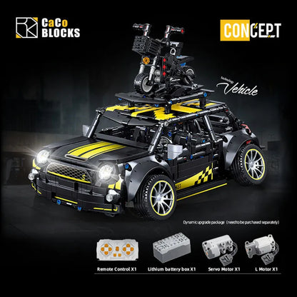 MOC Building Block Set: C020 RC Motorized Safety Mini Sports Car F56, Model C020PF