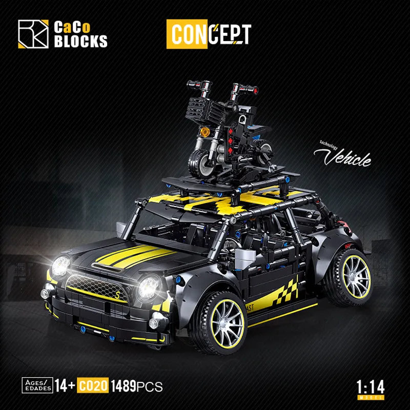MOC Building Block Set: C020 RC Motorized Safety Mini Sports Car F56, Model C020PF