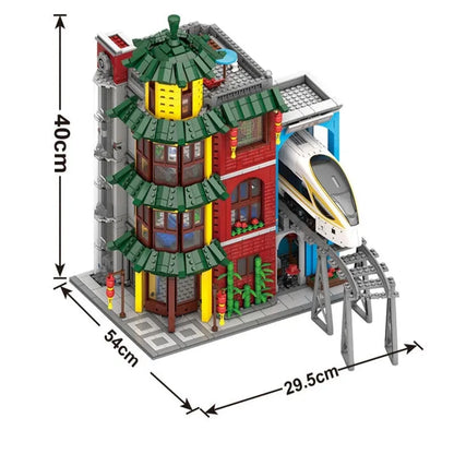 MOC Building Block Set: Gutting Train Station, Model KY10008