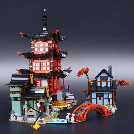 MOC Building Block Set: Ninjago City MOC Temple of Airjitzu, Model 06022 / 89009