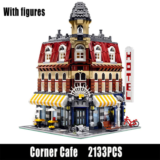 MOC Building Block Set: Street Expert Corner Cafe 15002