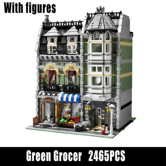 MOC Building Block Set: Street Expert Green Grocer Store 15008