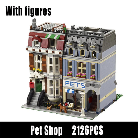 MOC Building Block Set: Street Expert Pet Shop Store 15009