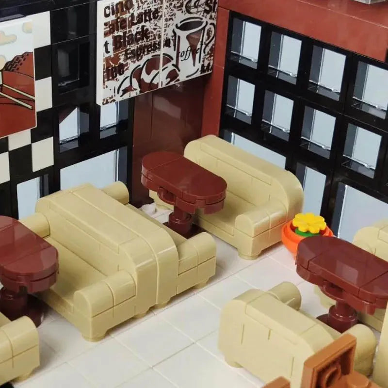 MOC Building Block Set: Street MOC Modern Coffee Shop 5208, Model SY5208