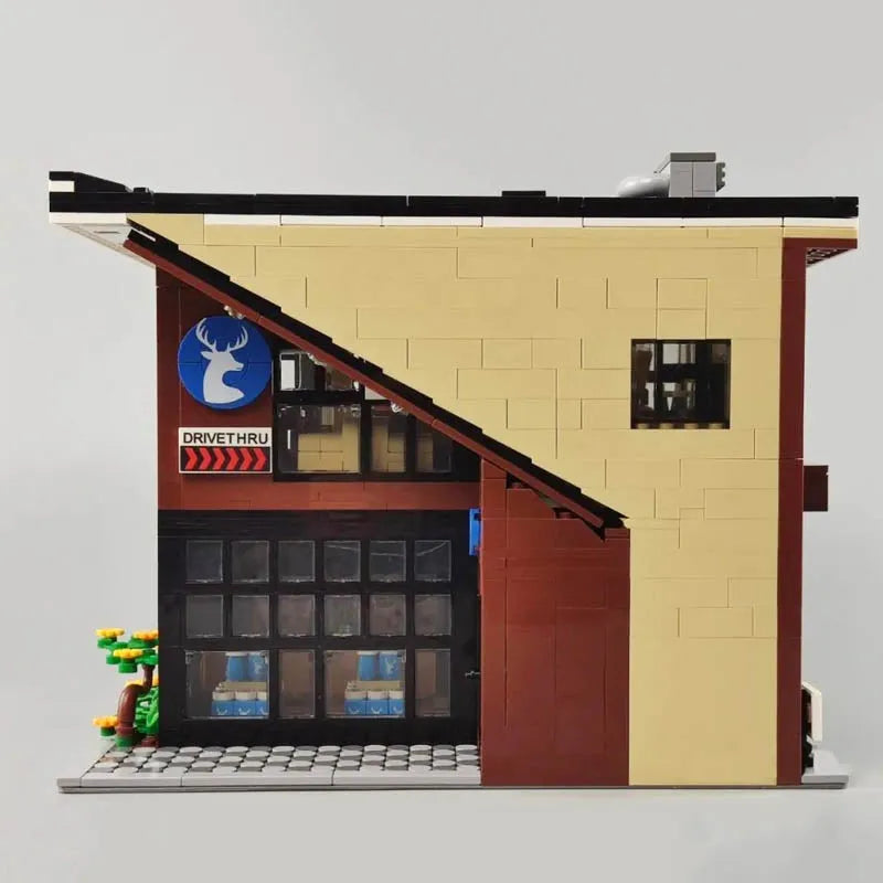 MOC Building Block Set: Street MOC Modern Coffee Shop 5208, Model SY5208