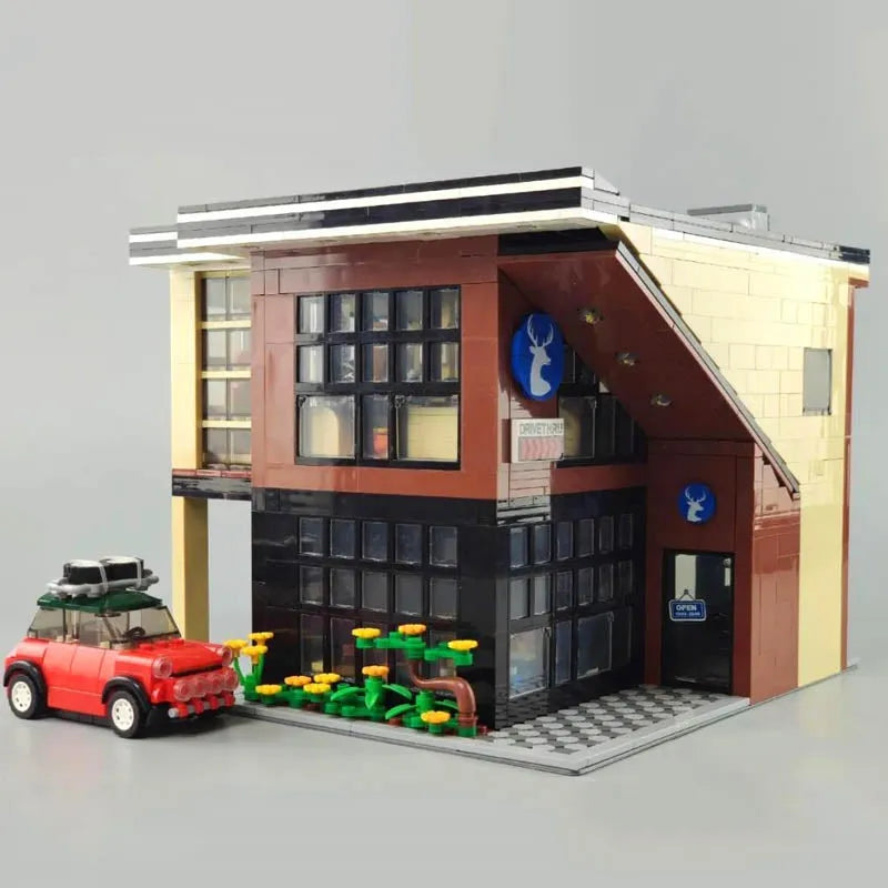 MOC Building Block Set: Street MOC Modern Coffee Shop 5208, Model SY5208