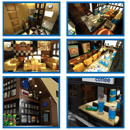 MOC Building Block Set: Street MOC Modern Coffee Shop 5208, Model SY5208